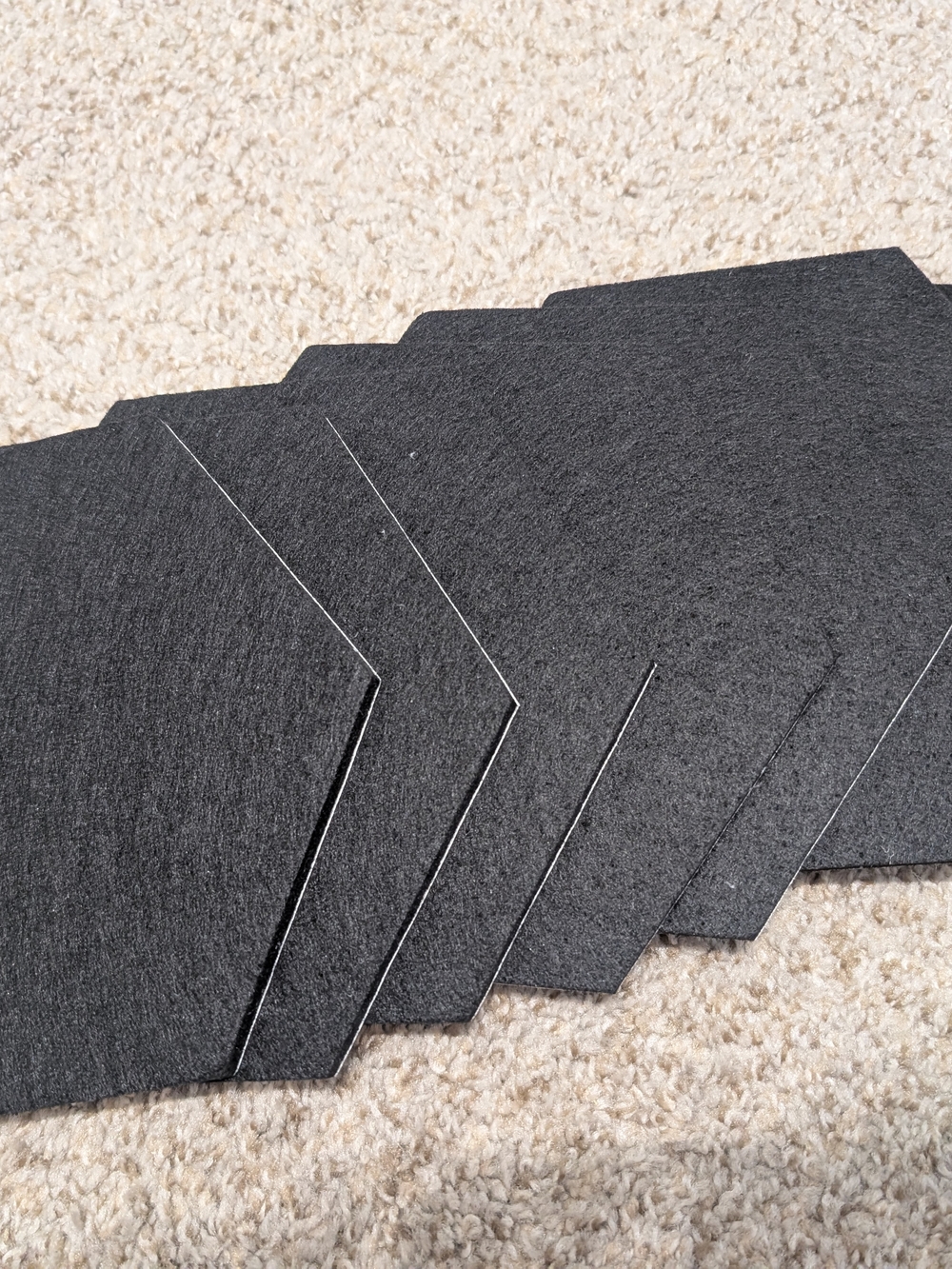 7 Piece Adhesive Black Hexagonal Felt Board/Tiles - Picture 3 of 5